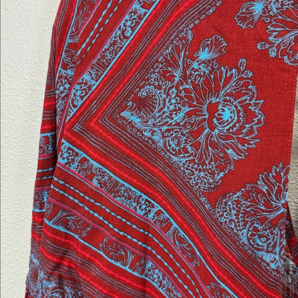 Free People Walking On A Dream Tunic in a red‎ and blue tribal pattern